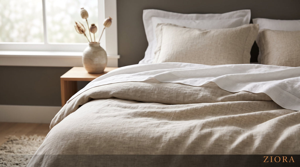 Aerolux microfiber sateen and Elan cotton percale breathable bedding for cooler sleep