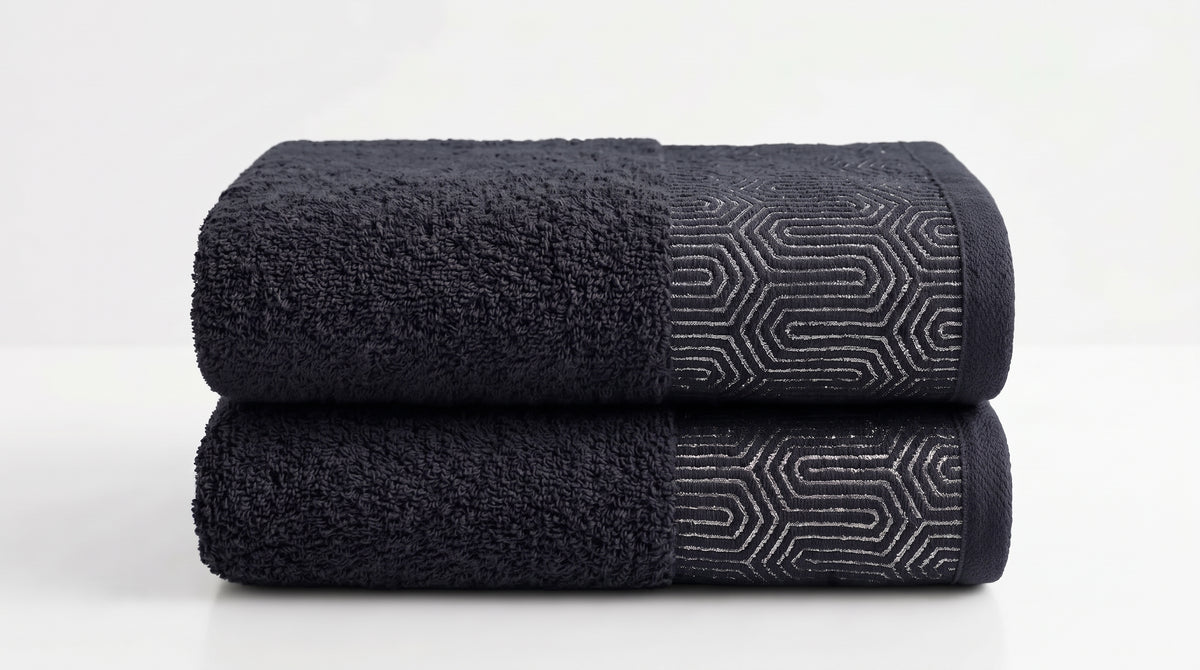Charcoal Shadow Premium Bath Towel