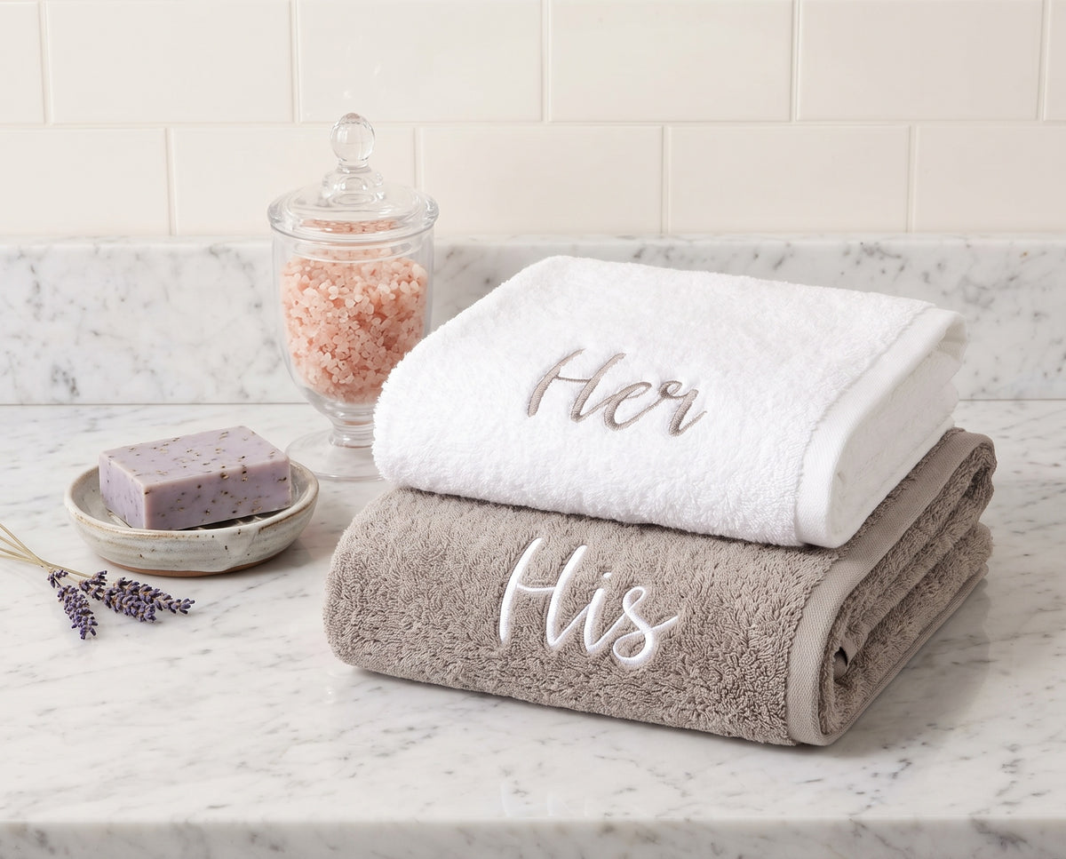 His and Her Bath Towel Set